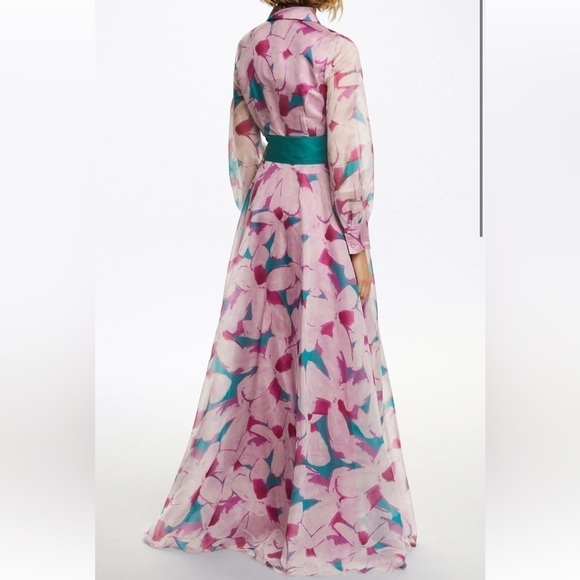 Carolina Herrera Azalea Organza Shirt Dress without GREEN TIE - Picture 4 of 11